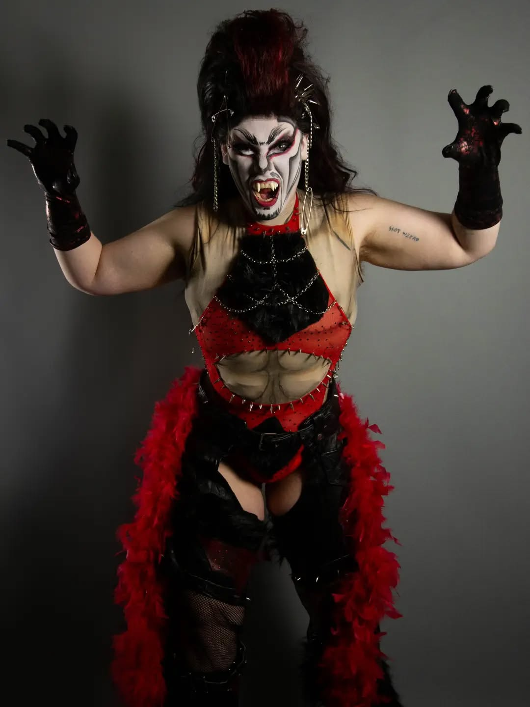 Dyke Tyson in a horror-inspired Blood Moon drag look.
